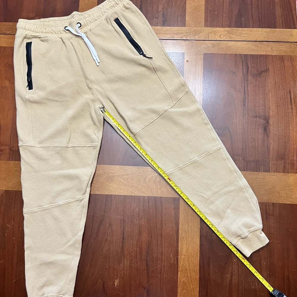 SVRN Code Beige Ribbed Joggers Size Boys Large - Picture 8 of 9